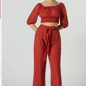 Red Pants and Top Set Size Medium NEW NWT